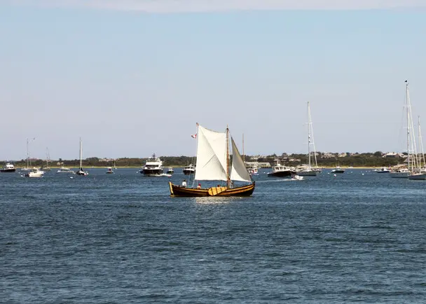 Fuller shallop sailing harbor nantucket