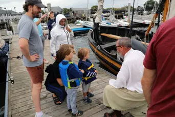 Fuller shallop nantucket yacht club dock kids captain