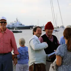 Fuller shallop nantucket great harbor yacht club dock egan maritime patrons