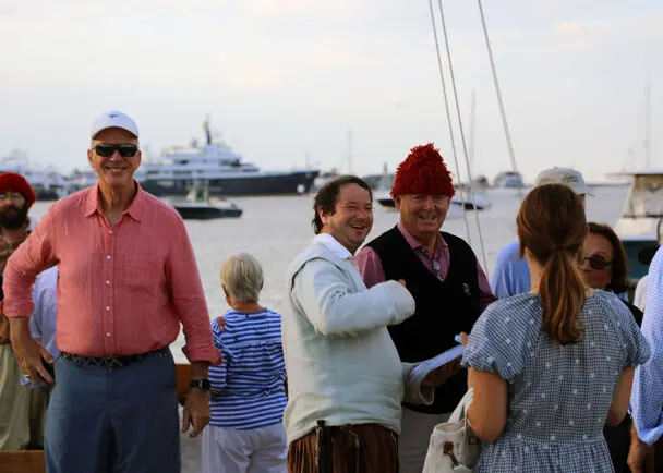 Fuller shallop nantucket great harbor yacht club dock egan maritime patrons