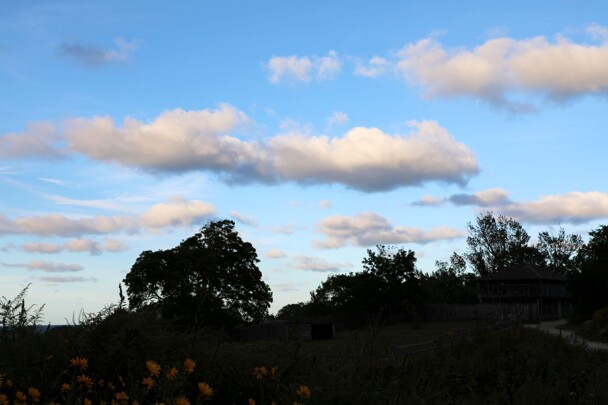 The Fort/Meeting House at dusk.