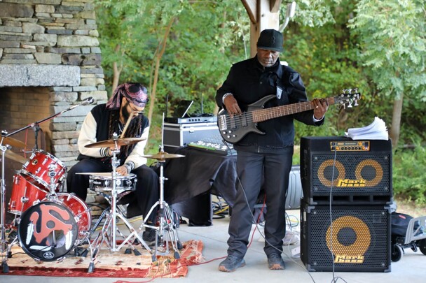 The GroovaLottos guitarist and drummer perform