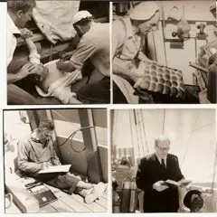 Collage of images depicting life aboard mayflower