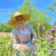 Pilgrim woman with purple sage