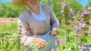 Pilgrim woman with purple sage