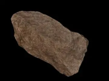 Large granite hoe blade with straight sides and base and a rounded head