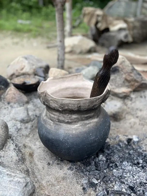 Reproduction Wampanoag Pot onsite