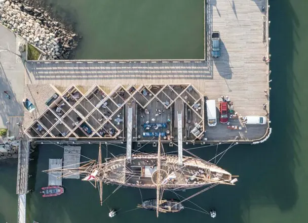 Aerial view of Mayflower II.